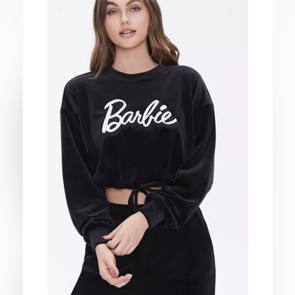 Barbie Velour‎ Black Pullover Sweatshirt - Picture 1 of 10